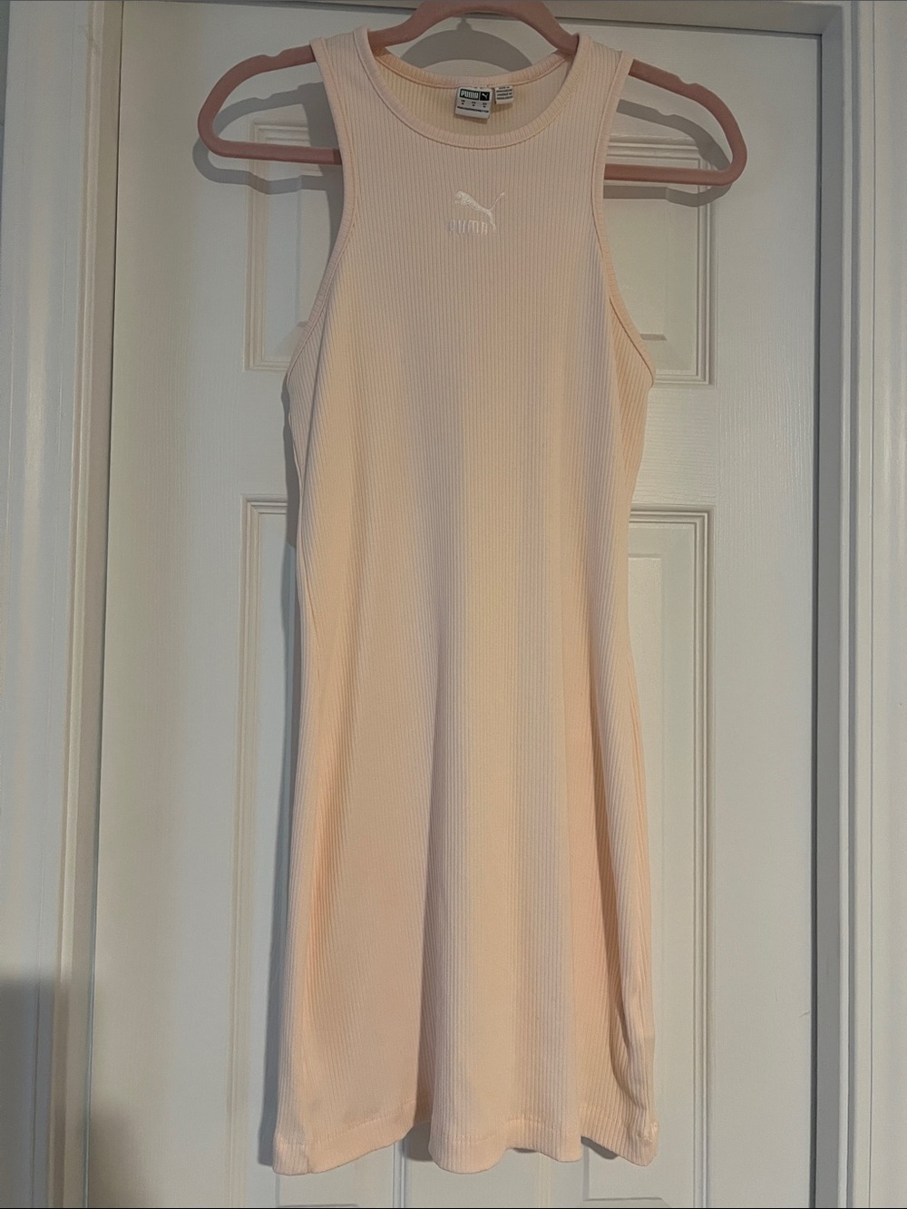 Puma Ribbed Tank Midi Dress in Baby Pink
